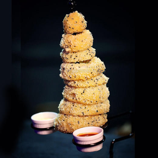 创意美食架 美食架子 洋葱架 鱿鱼圈架 油圈架 创意美食盛器送蘸料碟 商品图1