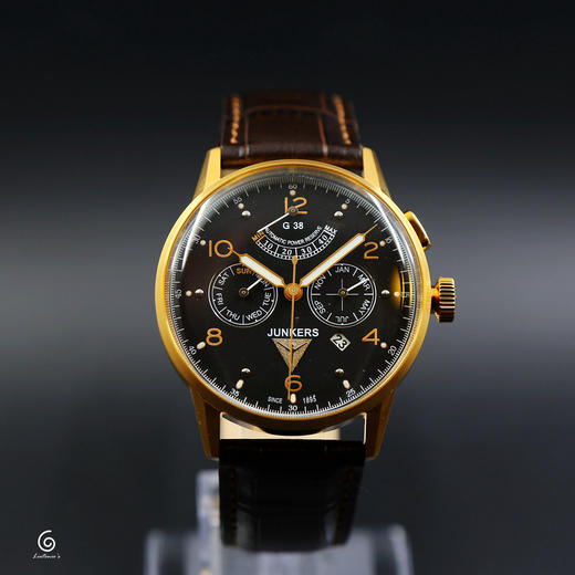 特惠:德国Junkers G38机械男士腕表|动力存储|月份星期日期指示|夜光 商品图0