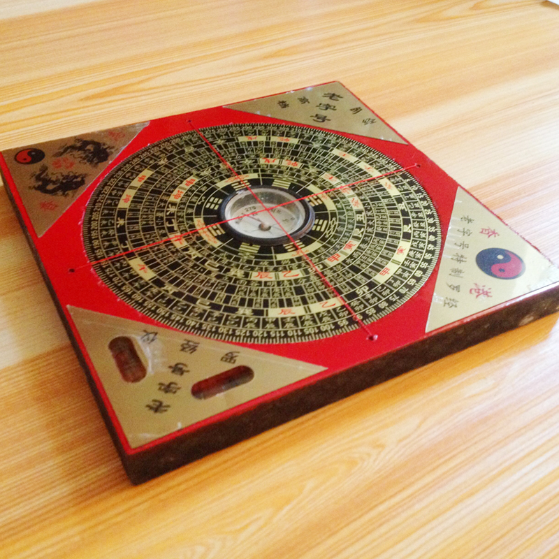 香港老字号四寸电木八卦4寸罗盘13厘米10层 带水平仪 指南针