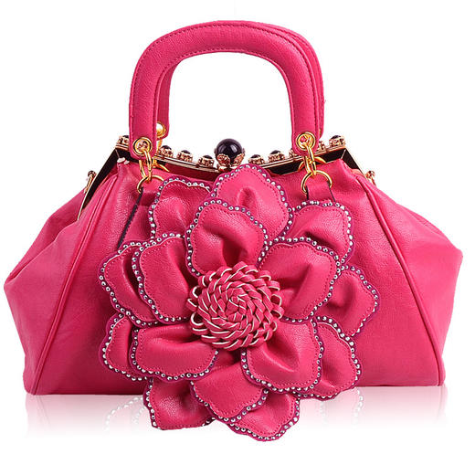 翘朵品牌 水钻玫瑰花朵包 包包 2015新款潮 女包 韩版时尚手提包 商品图0