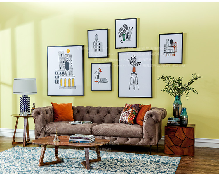 现代简约北欧客厅沙发背景墙装饰挂画卡加其实