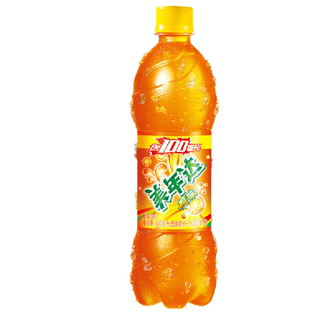 美年达600ml瓶