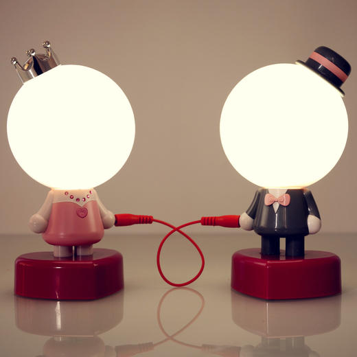 【为思礼 一度创意】千里姻缘一线牵 情侣灯 小夜灯床头LED台灯 结婚礼物 创意圣诞生日情人节七夕礼物 商品图5