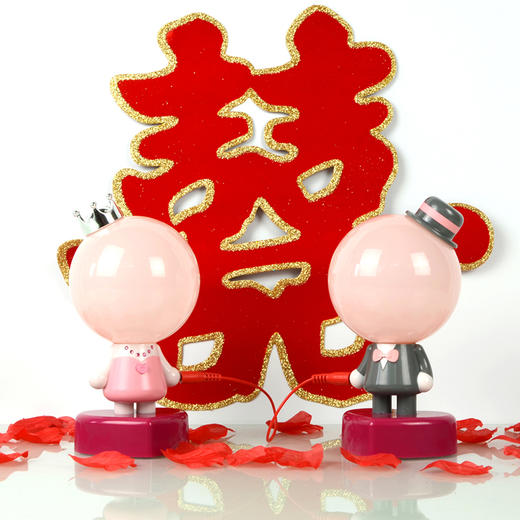 【为思礼 一度创意】千里姻缘一线牵 情侣灯 小夜灯床头LED台灯 结婚礼物 创意圣诞生日情人节七夕礼物 商品图3