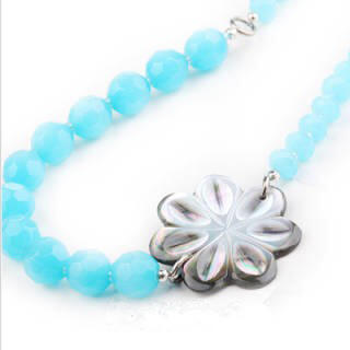 海之恋－白色贝母海蓝项链 商品图0