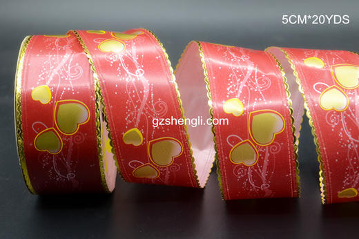 金花边印花带-心形（5CM*20YDS,运费到付） 商品图0