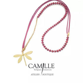 金蜻蜓串珠项链(不对称)