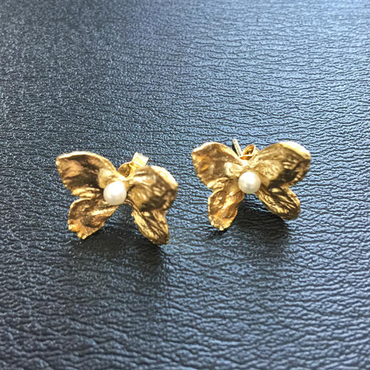 PAP 56P 金蝶珍珠耳钉 商品图1