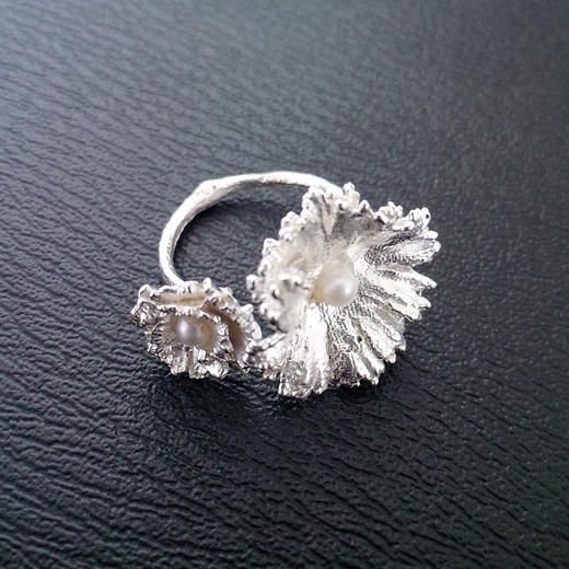 OEI 12 银色雏菊珍珠戒指 商品图3