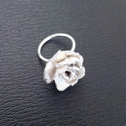 ROSE 12 银色大玫瑰戒指 商品图0