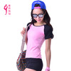 xiyueyoga-依琦莲旗下品牌春夏新款女式短袖瑜伽服上衣韩版步运动健身服上装X06009短 商品缩略图1