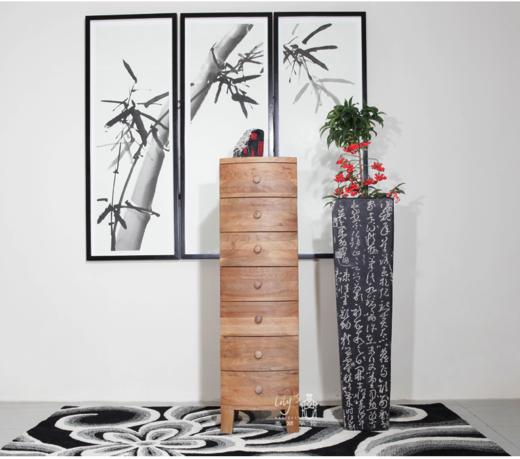 核桃木异形七屉柜 商品图1