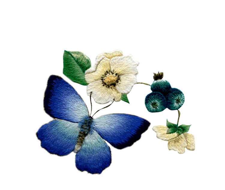 苏绣刺绣diy套件初学手工装饰画带针脚蝴蝶 20*20cm