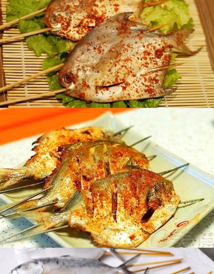 刀鲳鱼串 清真海鲜烧烤半成品 bbq食材 新鲜腌制海刀鲳鱼 鳊鱼串