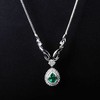 铂金镶钻天然祖母绿项链 商品缩略图0