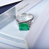 铂金镶钻天然祖母绿戒指 商品缩略图0
