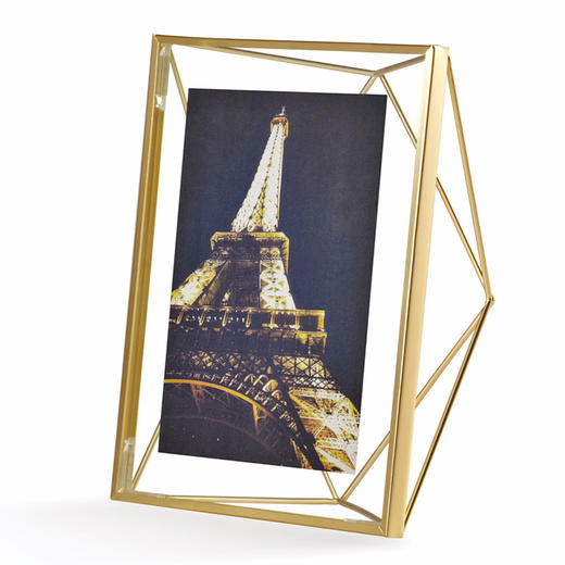 umbra创意立体棱形相框 土豪金欧式玻璃画框金属摆台不规则相架 商品图2