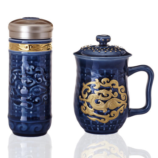 乾唐轩活瓷势在必得鎏金套组 商品图0