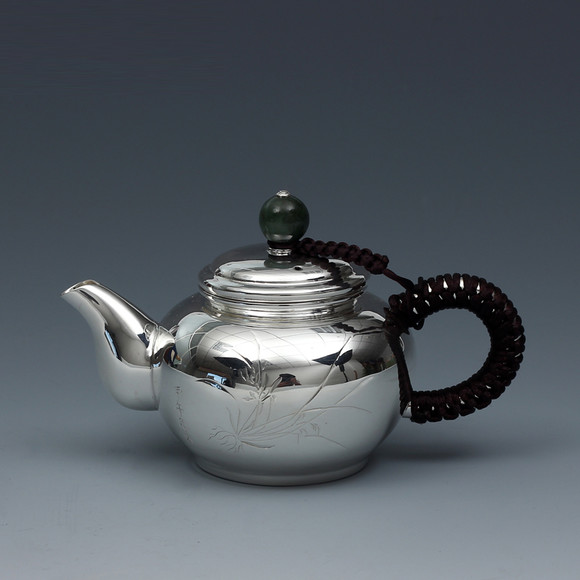 品茶忆友 日本银壶 日久日式光胎泡茶壶纯手工