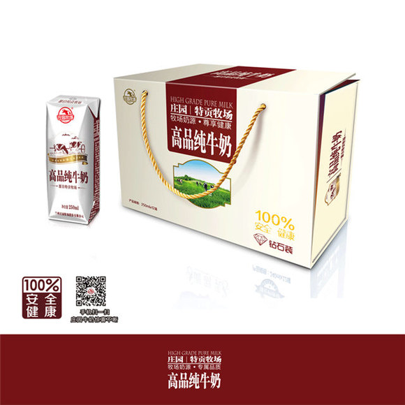 庄园牧场特贡牧场高品纯牛奶 钻石装 250ml*1
