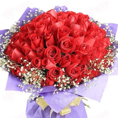 花成蜜就 99枝红玫瑰代表天长地久 爱情花束送