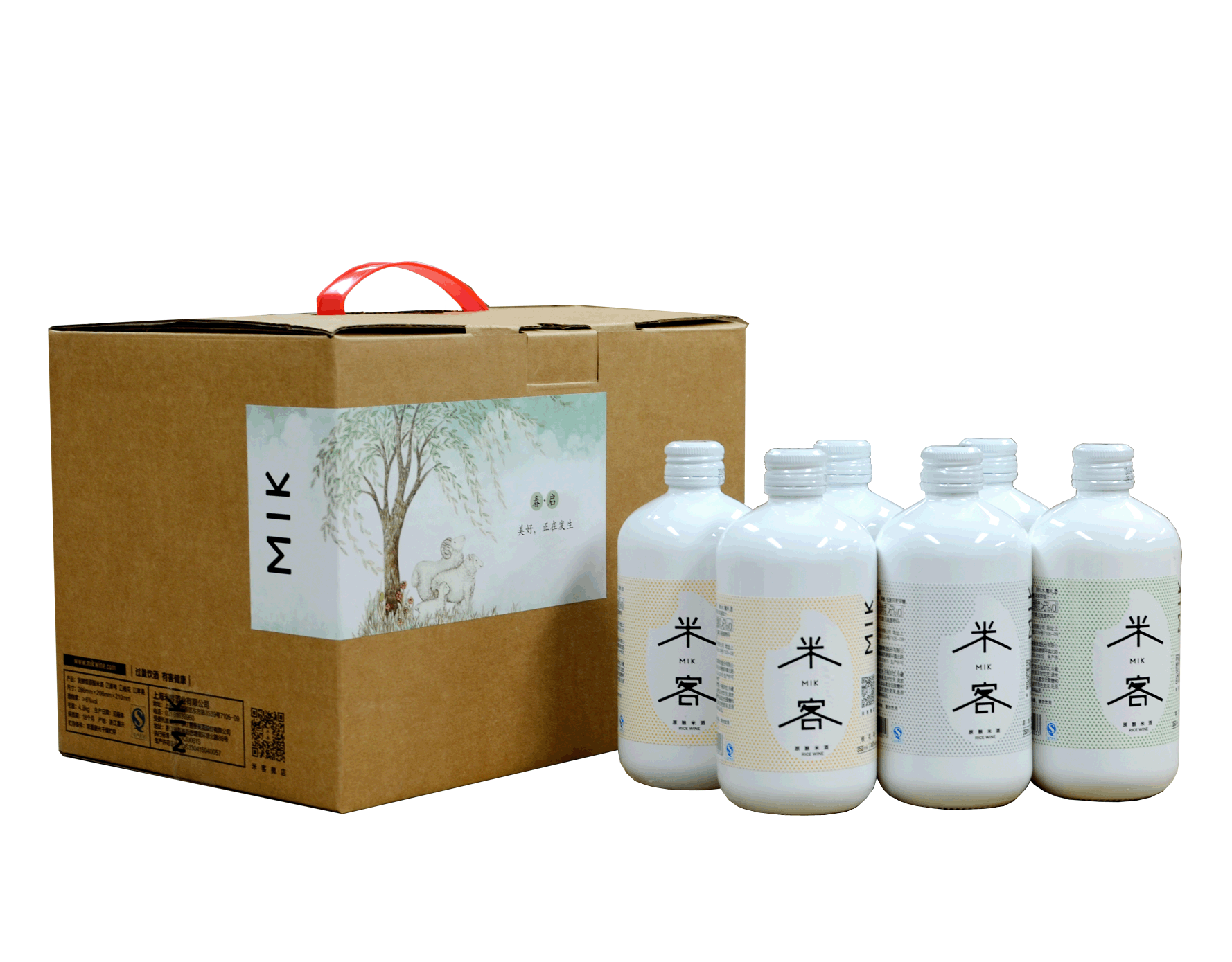 【包邮】米客(mik)米酒礼盒装(自然原味 350ml x2 桂花味 350ml x2