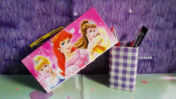 三层密码锁 白雪公主粉色款 纸制文具盒 学生文