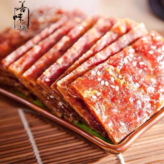 善味阁靖江猪肉脯肉干200gx3袋.吃起来醇香有味,嚼劲十足.