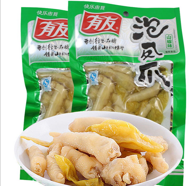 【七猩猩】重庆特产休闲零食有友泡椒凤爪山椒味鸡爪100g