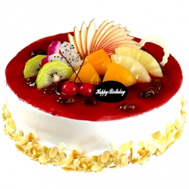 【楚楚动人】圆形鲜奶水果蛋糕