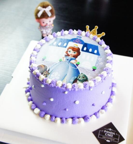 【糯米纸照片定制】纯天然动物鲜奶蛋糕 索菲亚公主蛋糕