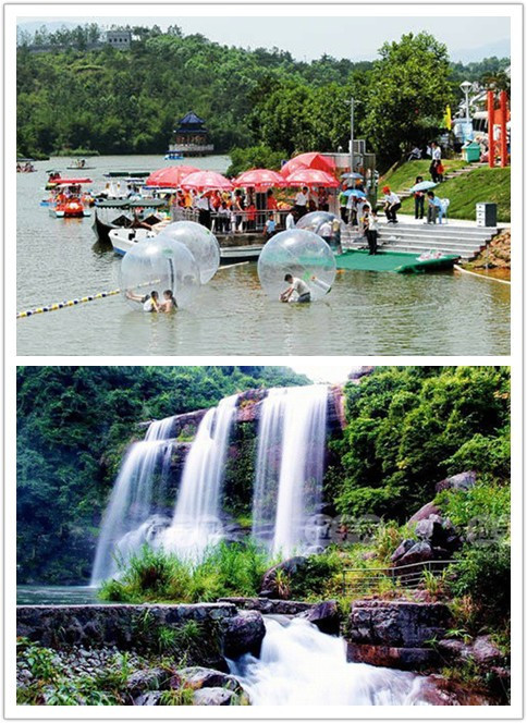 揭西京明度假村,采茶体验,"岭南第一瀑"黄满寨瀑布群,民俗村纯玩品质