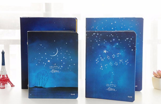 三年二班韩国文具唯美星空活页本创意笔记本记事本密码日记本子